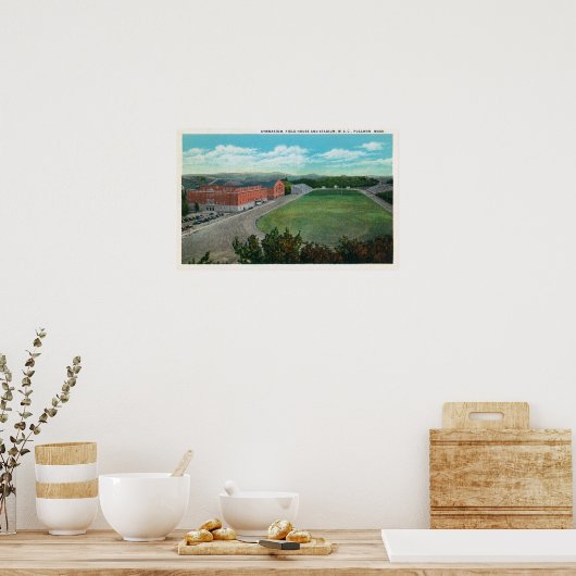 Uitzicht van het WA State College Gym en Poster (Keuken)