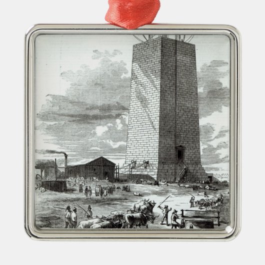 Uitzicht van het Washington Monument Metalen Ornament (Voorkant)