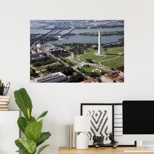 Uitzicht van het Washington Monument Poster (Thuiskantoor)