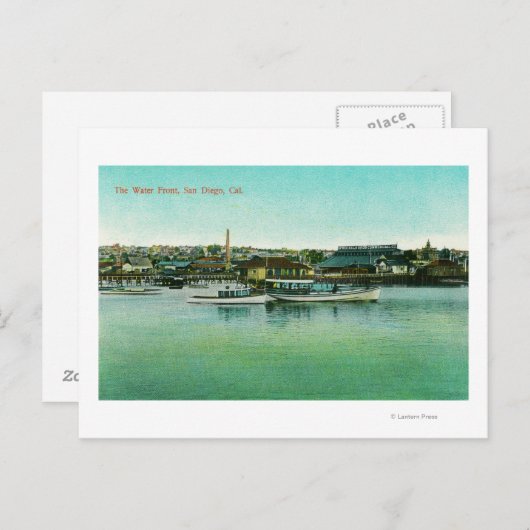 Uitzicht van het Water FrontSan Diego, CA Briefkaart (Voorkant / Achterkant)