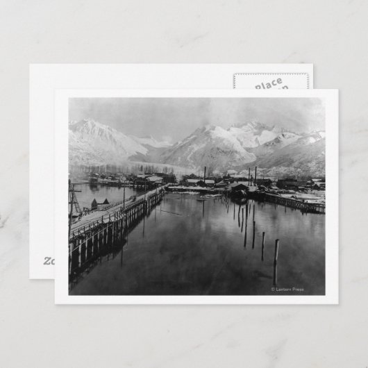 Uitzicht van het waterfront in Valdez, Alaska Foto Briefkaart (Voorkant / Achterkant)