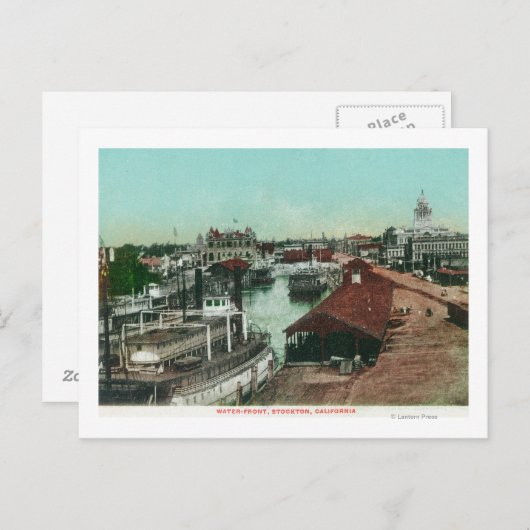 Uitzicht van het WaterfrontStockton, CA Briefkaart (Voorkant / Achterkant)