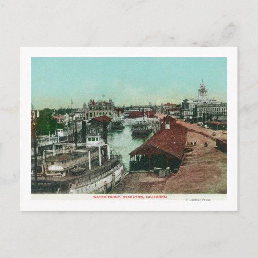 Uitzicht van het WaterfrontStockton, CA Briefkaart (Voorkant)