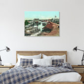 Uitzicht van het WaterfrontStockton, CA Canvas Afdruk (Insitu (Slaapkamer))