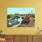 Uitzicht van het WaterfrontStockton, CA Canvas Afdruk (Insitu (Woonkamer))