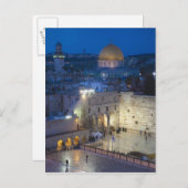 Uitzicht van het Westerne Wall Plaza, laat in de a Briefkaart (Voorkant / Achterkant)