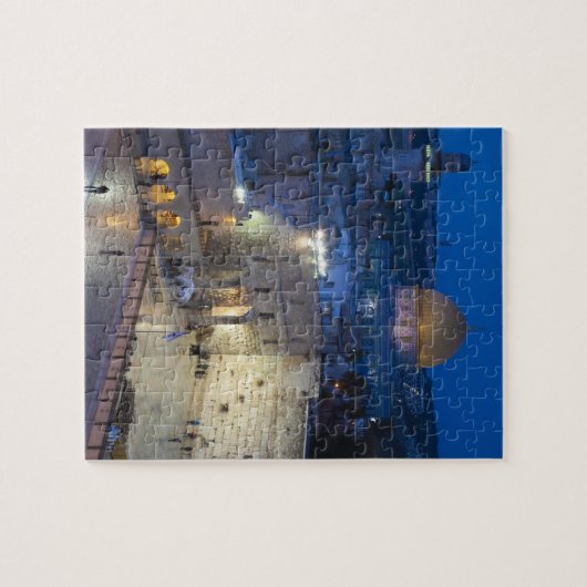 Uitzicht van het Westerne Wall Plaza, laat in de a Legpuzzel (Horizontaal)