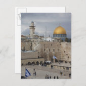 Uitzicht van het Westerne Wall Plaza, laat in de n Briefkaart (Voorkant / Achterkant)