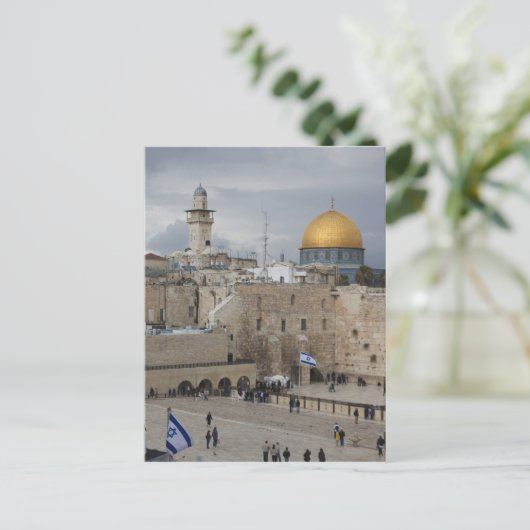 Uitzicht van het Westerne Wall Plaza, laat in de n Briefkaart (Staand voorkant)