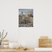Uitzicht van het Westerne Wall Plaza, laat in de n Poster (Keuken)
