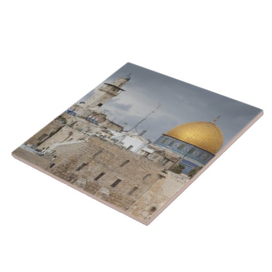 Uitzicht van het Westerne Wall Plaza, laat in de n Tegeltje (Zijkant)