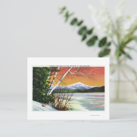 Uitzicht van het Whiteface-gebergte van het meer i Briefkaart (Staand voorkant)