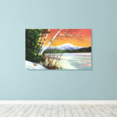 Uitzicht van het Whiteface-gebergte van het meer i Canvas Afdruk (Insitu (Houten vloer))