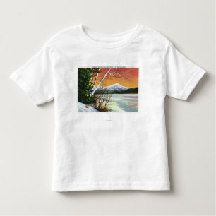 Uitzicht van het Whiteface-gebergte van het meer i Kinder Shirts