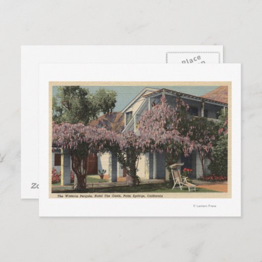 Uitzicht van het Wisteria Pergola, Oasis Hotel Briefkaart (Voorkant / Achterkant)