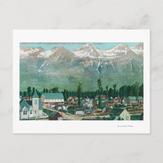 Uitzicht van het woongebied van de stad briefkaart (Voorkant)