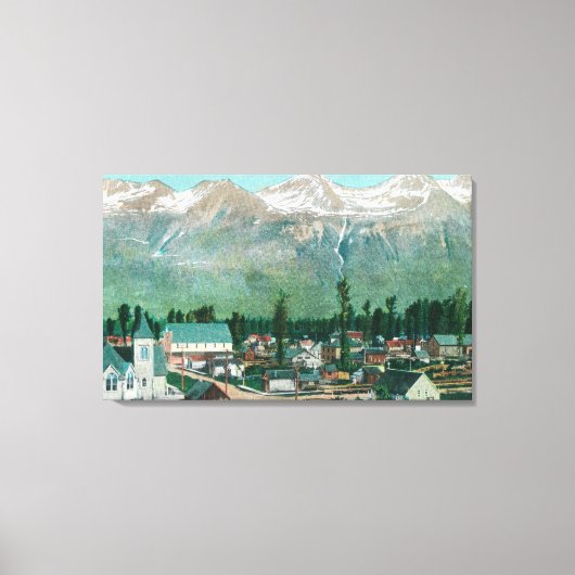 Uitzicht van het woongebied van de stad canvas afdruk (Voorkant)