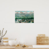 Uitzicht van het woongebied van de stad poster (Keuken)