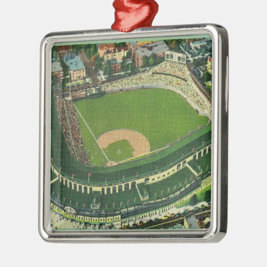 Uitzicht van het Wrigley-veld # 2Chicago, IL Metalen Ornament (Links)
