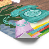 Uitzicht van het Zee Appartement Interieur Waterve Poster (Hoek)