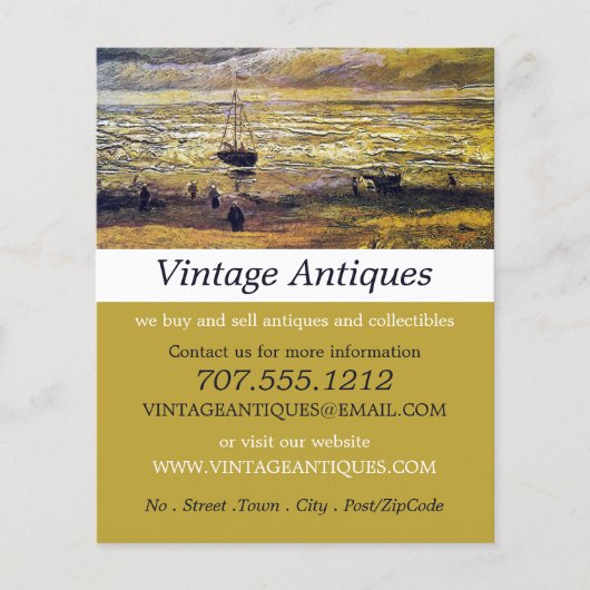 Uitzicht van het Zee in Scheveningen, Antiek winke Flyer (Voorkant)