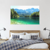 Uitzicht van het Zugspitze gebergte en het meer va Canvas Afdruk (Insitu (Slaapkamer))