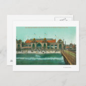 Uitzicht van het zwempaviljoen en de elektrische p briefkaart (Voorkant / Achterkant)