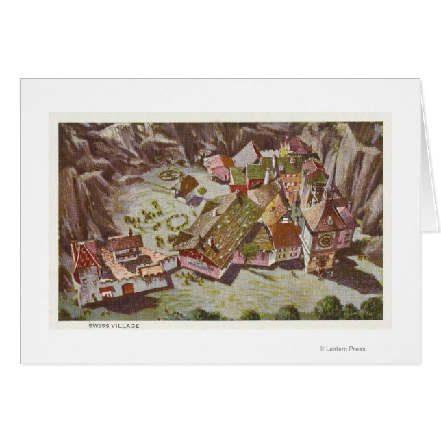 Uitzicht van het Zwitserse dorp (Voorkant Horizontaal)
