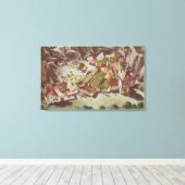 Uitzicht van het Zwitserse dorp Canvas Afdruk (Insitu (Houten vloer))