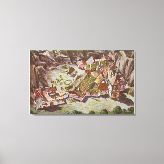Uitzicht van het Zwitserse dorp Canvas Afdruk (Voorkant)