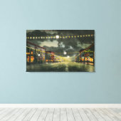 Uitzicht van Hewitt Avenue te Night Canvas Afdruk (Insitu (Houten vloer))