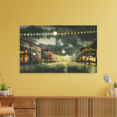Uitzicht van Hewitt Avenue te Night Canvas Afdruk (Insitu (Woonkamer))