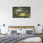 Uitzicht van Hewitt Avenue te Night Canvas Afdruk (Insitu (Slaapkamer))