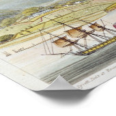 Uitzicht van Hobart Town, 1824 Poster (Hoek)