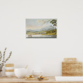 Uitzicht van Hobart Town, 1824 Poster (Keuken)