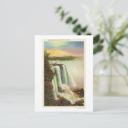 Uitzicht van Hoefijzer Herfsten van geiteneiland Briefkaart (Staand voorkant)