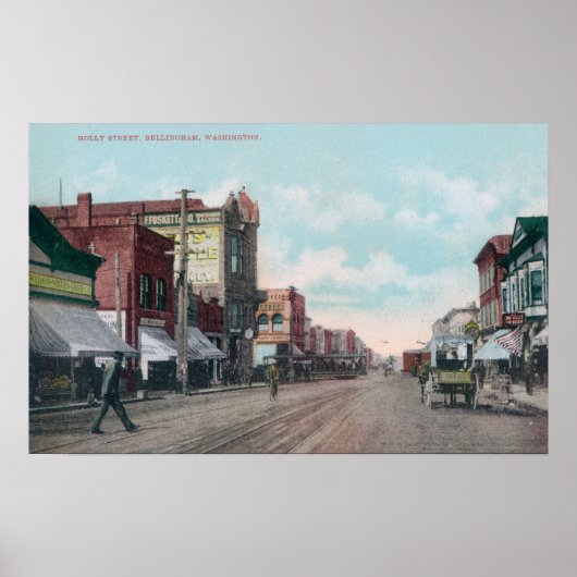Uitzicht van Holly Street Bellingham, WA Poster (Voorkant)