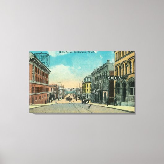 Uitzicht van Holly Street YMCABellingham, WA Canvas Afdruk (Voorkant)