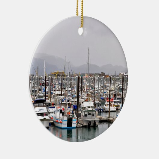 Uitzicht van Homer Alaska Keramisch Ornament (Rechts)