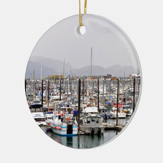 Uitzicht van Homer Alaska Keramisch Ornament (Links)