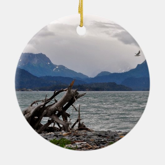 Uitzicht van Homer Alaska Keramisch Ornament (Achterkant)