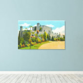 Uitzicht van Hoover's Home, Stanford U Campus Canvas Afdruk (Insitu (Houten vloer))