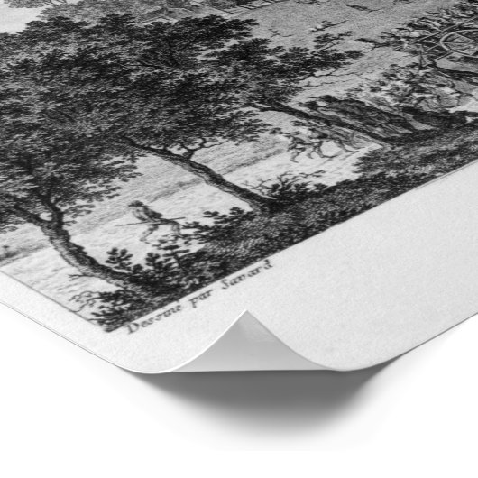 Uitzicht van Hopital La Salpetriere Poster (Hoek)