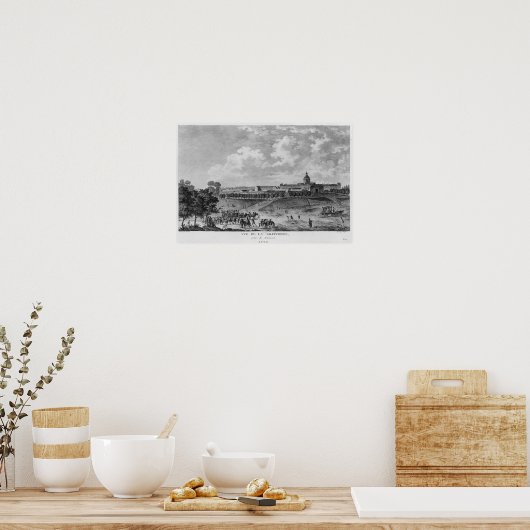 Uitzicht van Hopital La Salpetriere Poster (Keuken)