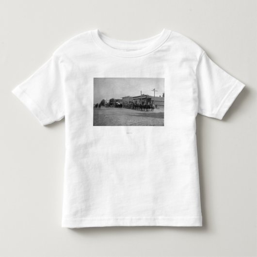 Uitzicht van Horse Wagon Teams op Street Kinder Shirts (Voorkant)