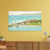 Uitzicht van Hotel del Coronado Canvas Afdruk (Insitu (Woonkamer))
