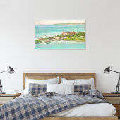 Uitzicht van Hotel del Coronado Canvas Afdruk (Insitu (Slaapkamer))