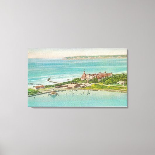 Uitzicht van Hotel del Coronado Canvas Afdruk (Voorkant)