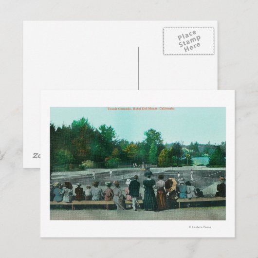 Uitzicht van Hotel del Monte Tennis Motivering Briefkaart (Voorkant / Achterkant)