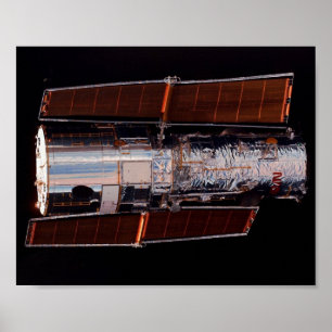Uitzicht van Hubble Telescope van Shuttle Discover Poster